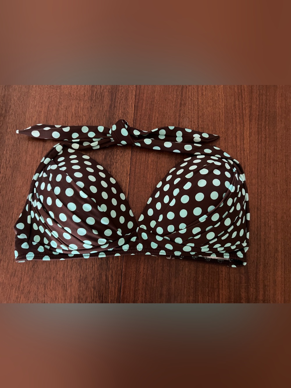 VENUS Brown Top and Bottoms with Mint Green Polka Dots